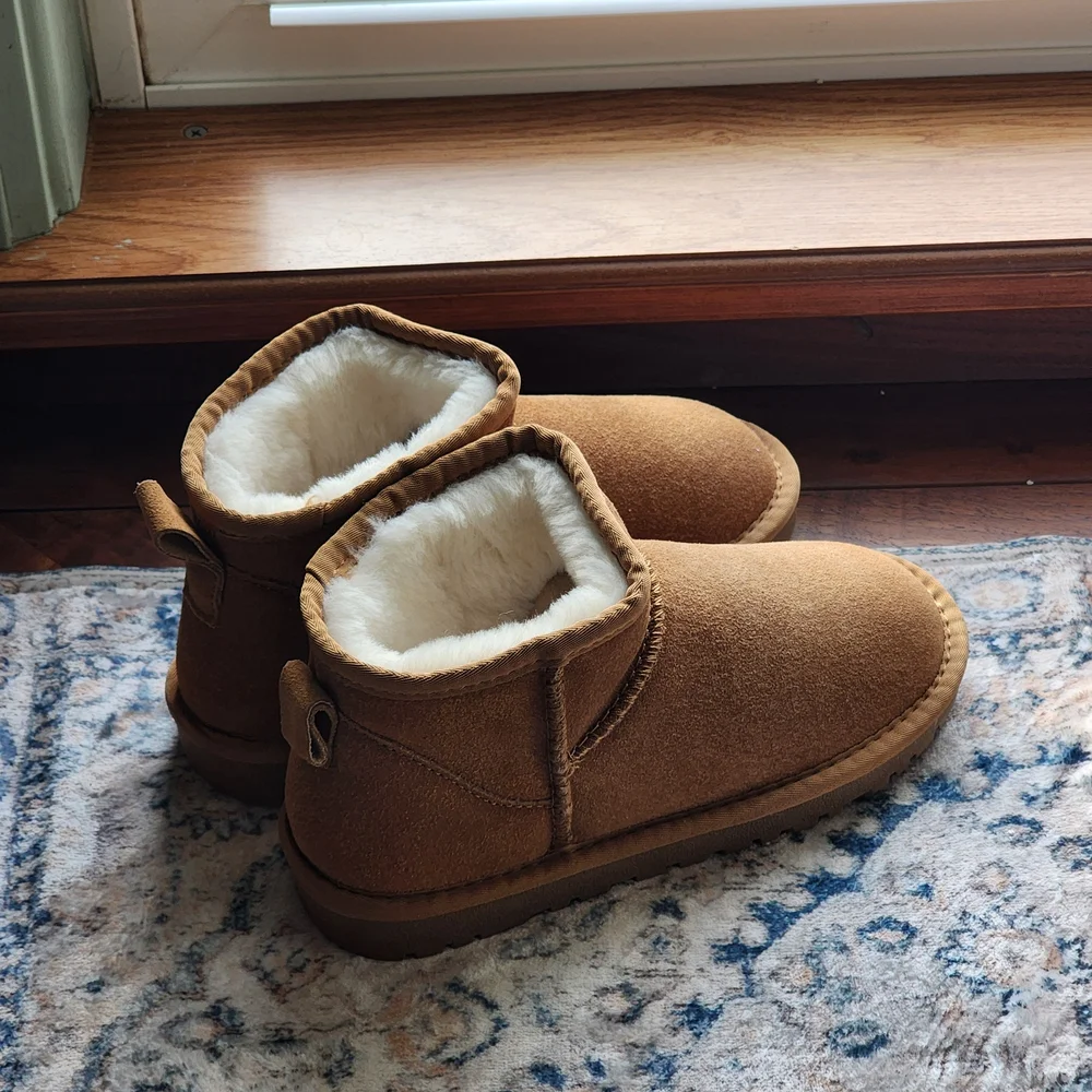 Irazia Cozy Tan Suade-like Ankle Boots - Picture 2 of 7